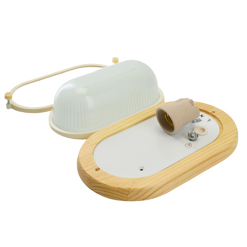 Светильник накладной IP54, 220V 60Вт Е27, дерево, клен, овал НБО 04-60-011 фото 8