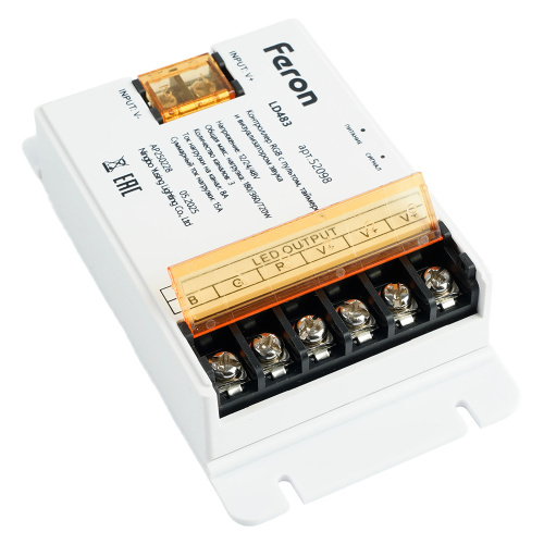 LD483 Контроллер RGB с пультом, таймером и визуализатором звука, 12-24-48V фото 7