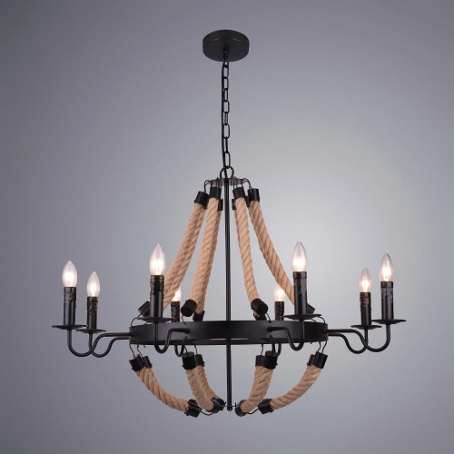 Подвесная люстра Arte Lamp MARSIGLIA A8956LM-8BK фото 2 Подвесная люстра Arte Lamp MARSIGLIA A8956LM-8BK фото 2