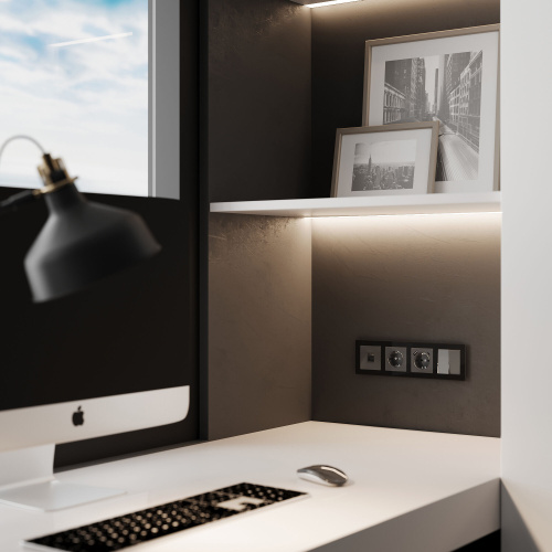 Розетка Ethernet RJ-45 (графит акрил) W1181044 фото 2 Розетка Ethernet RJ-45 (графит акрил) W1181044 фото 2