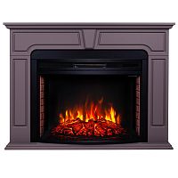 Каминокомплект THEODOR/РАФАЭЛЬ Серо-коричневый с очагом Электроочаг FIRESPACE/ФАЕРСПЕЙС 33