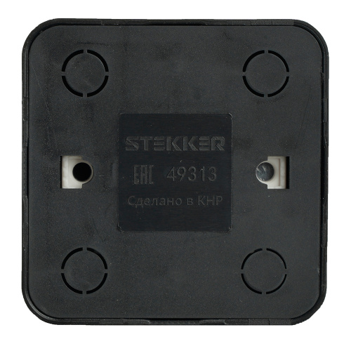 Розетка 1-местная б/з открытой установки, STEKKER, 250В, 10А, IP20, серия София, черный, MST10-11-02 фото 2