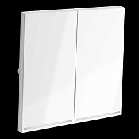 Клавиши для выключателя/переключателя двухклавишного с подсветкой S70 (белый глянцевый) Voltum VLS000401