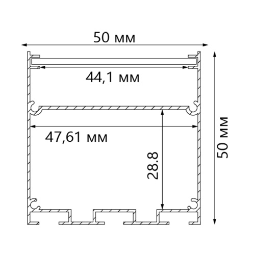 Профиль  накладной 50х50мм алюминиевый, черный, 2м, CAB269 фото 2