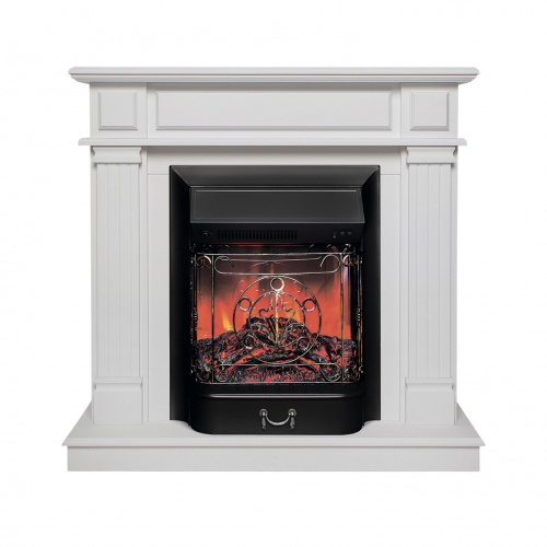 Электрокамин RealFlame Rodos WTM белый матовый с очагом Majestic Lux Black Электрокамин RealFlame Rodos WTM белый матовый с очагом Majestic Lux Black