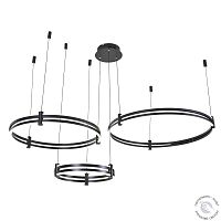 Люстра кольца черная LED 228Вт D80+60+40см Zortes DUBLE-R ZRS.27510.03