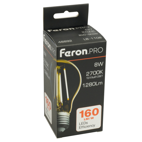 Лампа светодиодная Feron.PRO LB-1108 Шар E27 1280LM 8W 175-265V 2700K фото 9