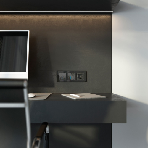 Выключатель двухклавишный с подсветкой (Hammar черный) W1220108 фото 4 Выключатель двухклавишный с подсветкой (Hammar черный) W1220108 фото 4