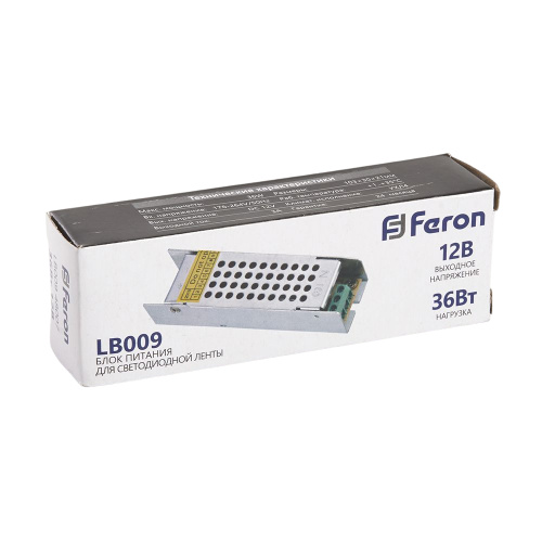 Трансформатор электронный для светодиодной ленты 36W 12V (драйвер), LB009 FERON фото 6