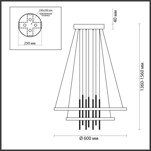 3901/63L L-VISION ODL20 521 золотистый/стекло/металл Подвесной светильник LED 4000K 63W 220V MONICA фото 4 3901/63L L-VISION ODL20 521 золотистый/стекло/металл Подвесной светильник LED 4000K 63W 220V MONICA фото 4