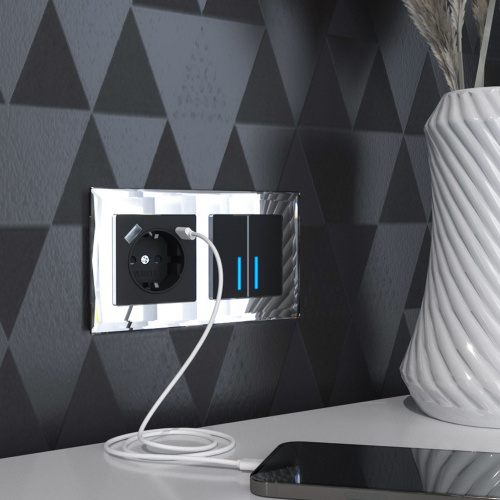 Рамка из стекла на 2 поста Diamant зеркальный W0021220 фото 2 Рамка из стекла на 2 поста Diamant зеркальный W0021220 фото 2