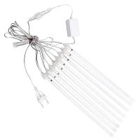 Светодиодная гирлянда Feron CL586 занавес Сосульки 4.5*0.5м +  сетевой шнур 3м, 2700K динамичный, c питанием от сети 230V, прозрачный шнур