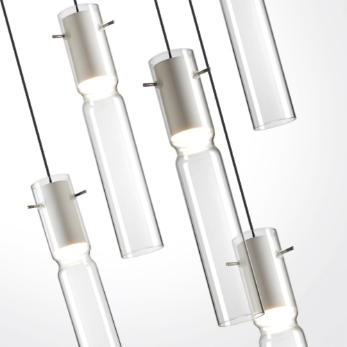 5058/25LB PENDANT ODL24 385 белый/прозрачный/металл/стекло Люстра каскадная LED 5*5W 3000K SCROW фото 3 5058/25LB PENDANT ODL24 385 белый/прозрачный/металл/стекло Люстра каскадная LED 5*5W 3000K SCROW фото 3