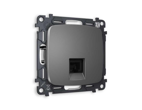 Комплект механизма компьютерной розетки AMBRELLA VOLT OMEGA Антрацит серый RJ-45(8P8C) CAT6 с шторкой QUANT (OP6620, VM188) MO662010 Комплект механизма компьютерной розетки AMBRELLA VOLT OMEGA Антрацит серый RJ-45(8P8C) CAT6 с шторкой QUANT (OP6620, VM188) MO662010