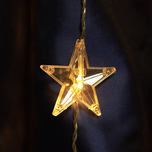 Светодиодная гирлянда Feron CL25 занавес Звездочки  2*1м  + 3м 2700K с контроллером, c питанием от сети 230V, прозрачный шнур фото 8
