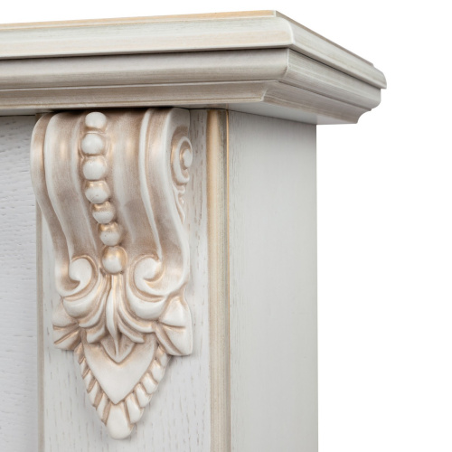 Электрокамин RealFlame Anita Corner WT дуб белый с золотой патиной с очагом Majestic Lux Brass фото 5