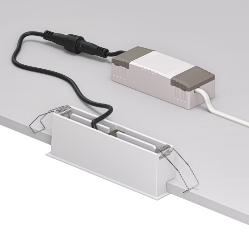 DK2514-WB Встраиваемый светильник SPACE со светодиодом L126mm 220V 10W 38° 4000К IP20 белый/черный алюминий фото 4