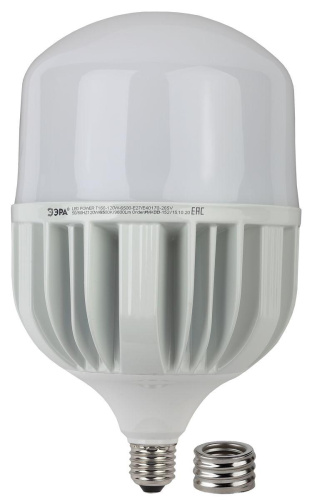 Лампа светодиодная сверхмощная ЭРА E27/E40 120W 6500K матовая LED POWER T160-120W-6500-E27/E40 Б0049104 фото 2 Лампа светодиодная сверхмощная ЭРА E27/E40 120W 6500K матовая LED POWER T160-120W-6500-E27/E40 Б0049104 фото 2