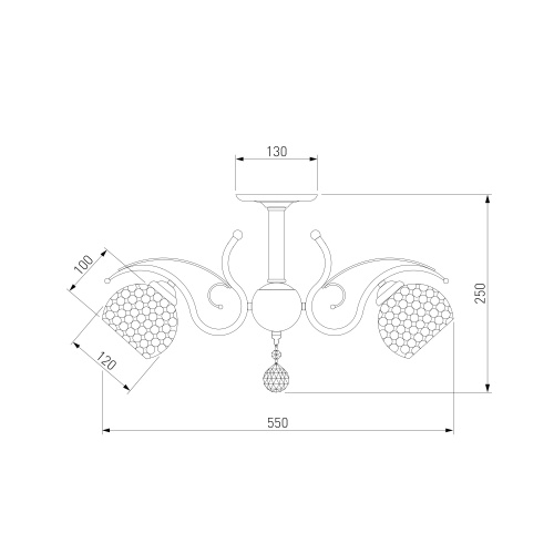 Потолочная люстра с плафонами 7777/5 золото фото 2