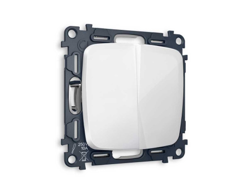 Комплект механизма 2-клавишного выключателя Ambrella Volt OMEGA Белый глянец 10A-250V QUANT (OP1030, VM115) MO103010 Комплект механизма 2-клавишного выключателя Ambrella Volt OMEGA Белый глянец 10A-250V QUANT (OP1030, VM115) MO103010