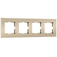 W0042911/ Рамка на 4 поста Slab (шампань софт) W0042911