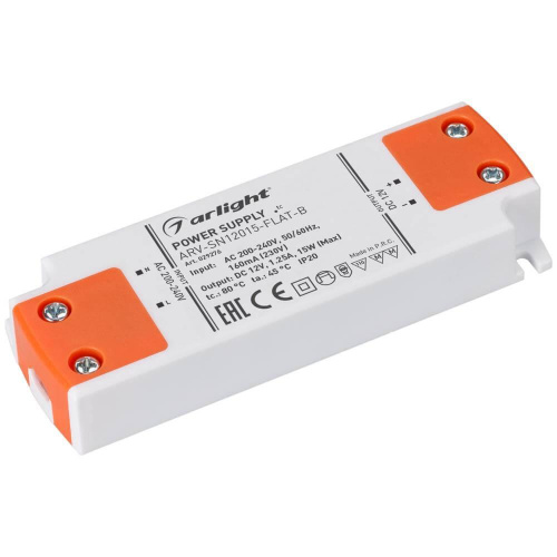 Блок питания Arlight ARV-SN24015-FLAT-B 24V 15W IP20 0,63A 029376 Блок питания Arlight ARV-SN24015-FLAT-B 24V 15W IP20 0,63A 029376