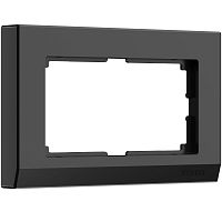 Рамка из поликарбоната для двойной розетки Stark черный W0081808