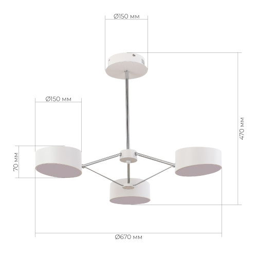 SLE6005-502-03 Светильник потолочный Белый, Хром/Белый LED 3*10W VALLE фото 2