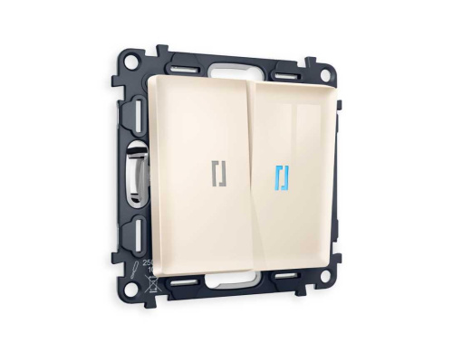 Комплект механизма 2-кл выключателя AMBRELLA VOLT с подсветкой 10000K ALFA Бежевый глянец QUANT (AP3040, VM115, G17B) MA304020 Комплект механизма 2-кл выключателя AMBRELLA VOLT с подсветкой 10000K ALFA Бежевый глянец QUANT (AP3040, VM115, G17B) MA304020