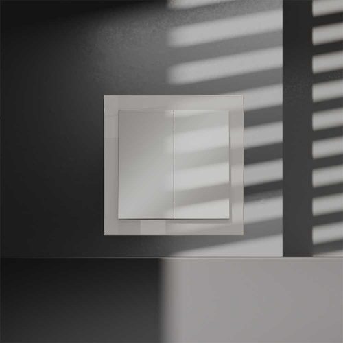 Перекрестный переключатель встраиваемый Voltum S70 двухклавишный 10А, (кашемир) VLS020503