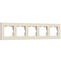 Рамка из поликарбоната на 5 постов Slab айвори софт W0052962