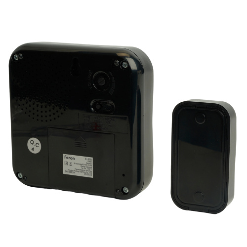 Звонок дверной беспроводной Feron E-378 Электрический 10 мелодий чёрный с питанием от батареек фото 2