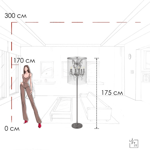 10450F Торшер LOFT IT Vaille Crystal фото 2 10450F Торшер LOFT IT Vaille Crystal фото 2