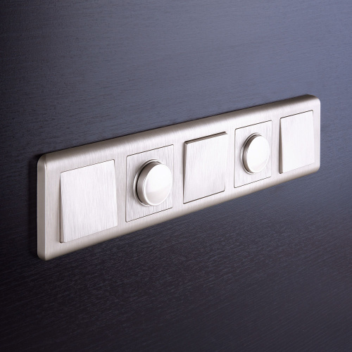 Выключатель одноклавишный проходной (перламутровый рифленый) W1112013 фото 2