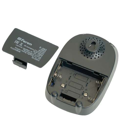 Звонок дверной беспроводной Feron E-383 Электрический 38 мелодий черный, серебро с питанием от батареек фото 10