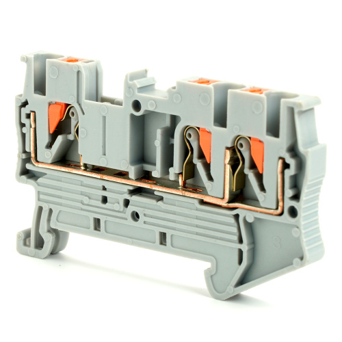 Зажим пружинный, 3-проводной проходной ЗНИ - 2,5 , JXB PT 2.5 TW , серый LD573-1-25 фото 4