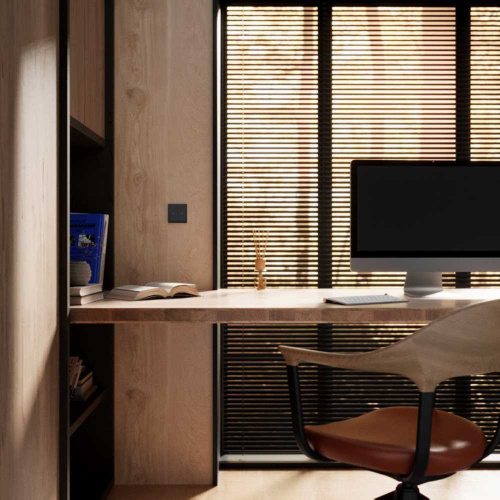 Выключатель встраиваемый Voltum S70 для жалюзи 10А черный матовый VLS020708 фото 7