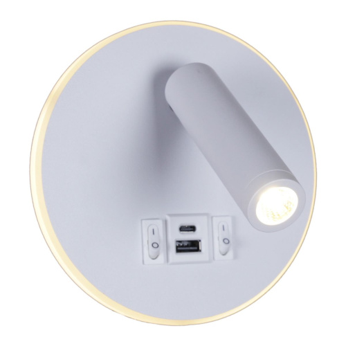 Настенный светодиодный светильник Reluce 86203-9.2-001KT LED12W+USB WT фото 9 Настенный светодиодный светильник Reluce 86203-9.2-001KT LED12W+USB WT фото 9