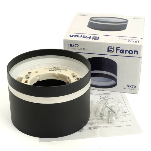 Светильник потолочный Feron HL372 LUNA 25W, 230V, GX70, черный фото 8