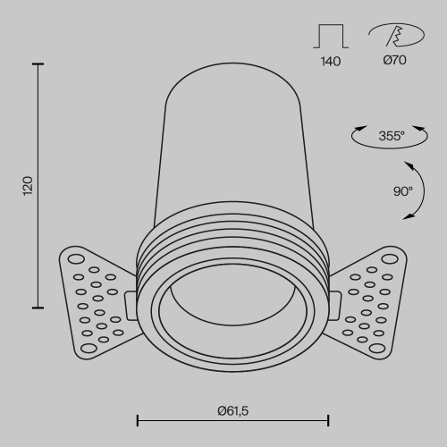 Встраиваемый светильник Technical DL125-L12-4K-TRS-W фото 2