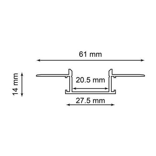 Профиль алюминиевый встраиваемый скрытый, серебро, CAB254 фото 2