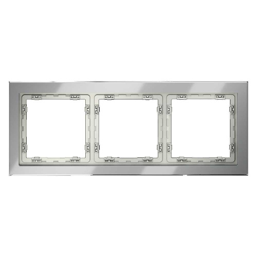 Рамка стеклянная Voltum S70 на 3 поста, (сталь, стекло) VLS110305 Рамка стеклянная Voltum S70 на 3 поста, (сталь, стекло) VLS110305