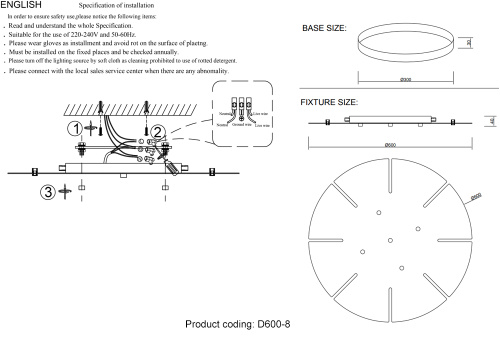 Потолочная база Crystal Lux D600-8 BRASS фото 2
