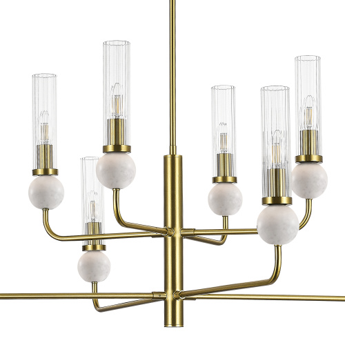 SL1244.303.08 Светильник подвесной ST-Luce латунь/прозрачный E14 8*40W MEDEA фото 3