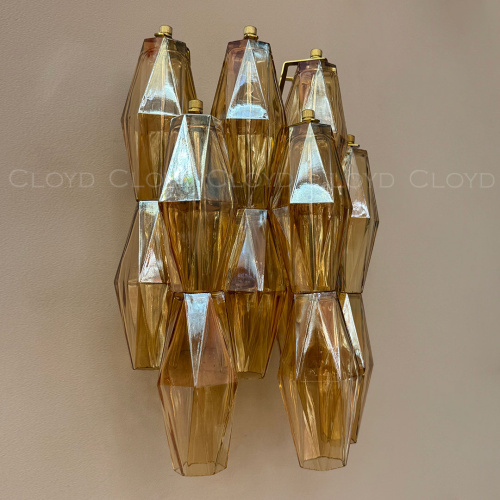 Бра Cloyd CALCUTTA W1 / выс. 37 см - латунь - янтарн.стекло (арт.20484) фото 2 Бра Cloyd CALCUTTA W1 / выс. 37 см - латунь - янтарн.стекло (арт.20484) фото 2