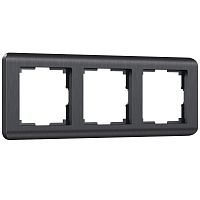 Рамка из поликарбоната на 3 поста Stream графит W0032104