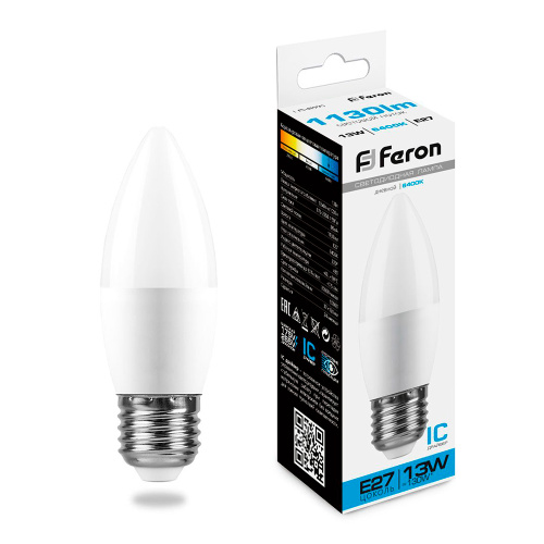 Лампа светодиодная Feron LB-970 Свеча E27 13W 175-265V 6400K
