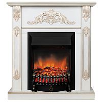 Электрокамин RealFlame Anita WT дуб белый с золотой патиной с очагом Fobos Lux Black RC