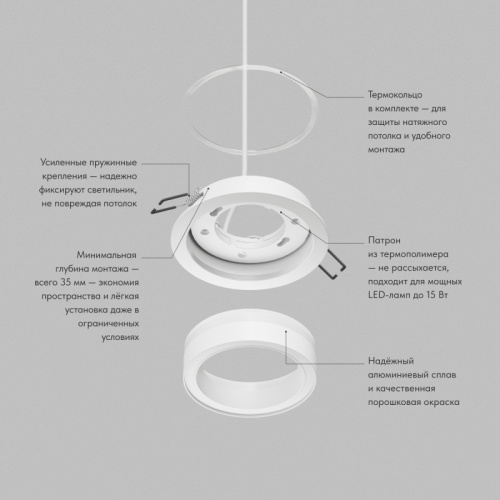Встраиваемый светильник Denkirs GLOW | ГЛОУ DK-DH2010-WH фото 3 Встраиваемый светильник Denkirs GLOW | ГЛОУ DK-DH2010-WH фото 3