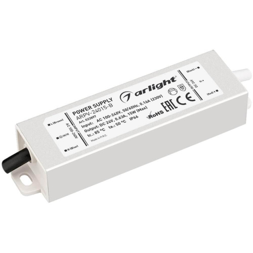 Блок питания Arlight ARPV-15-B 24V 15W IP67 0,63A 022897 Блок питания Arlight ARPV-15-B 24V 15W IP67 0,63A 022897